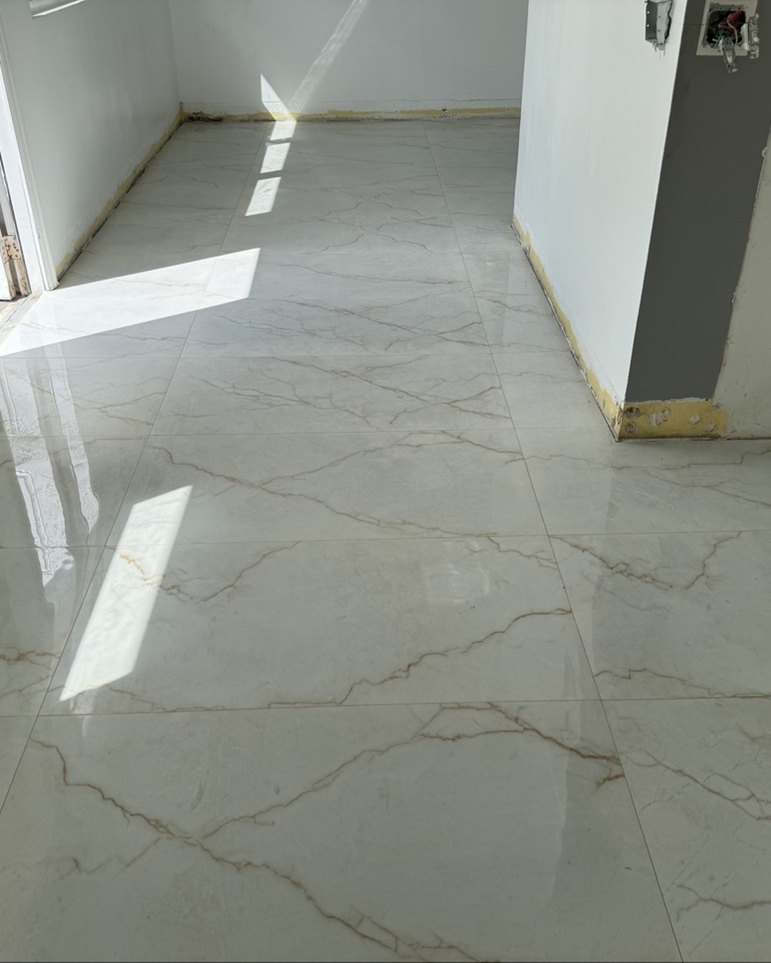 Polished tile floor